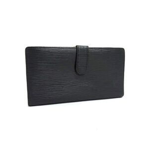 Louis Vuitton Long Wallet Epi Continental Viennese M63252 Black Leather Ladies